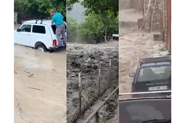 İsmayıllıda güclü sel – Lahıc yolu bağlandı