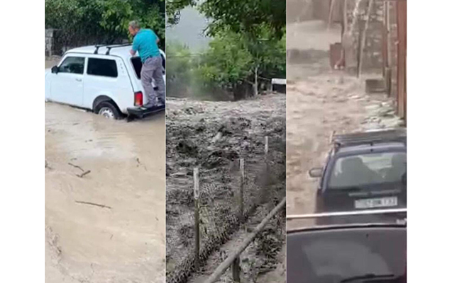 İsmayıllıda güclü sel – Lahıc yolu bağlandı