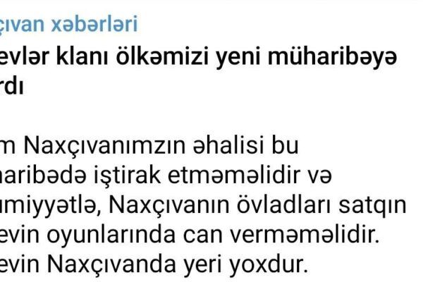 Naxçıvandan narahatedici xəbərlər gəlir