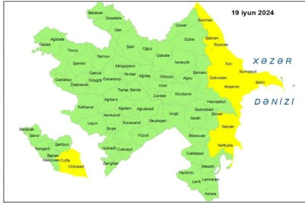 Küləkli hava ilə bağlı – Sarı xəbərdarlıq