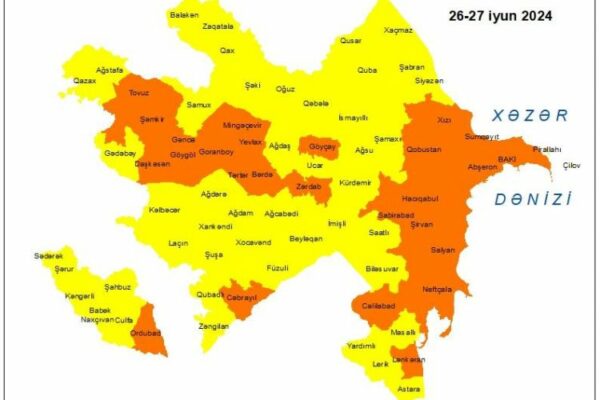 Küləkli hava şəraiti ilə bağlı sarı və narıncı xəbərdarlıq edilib