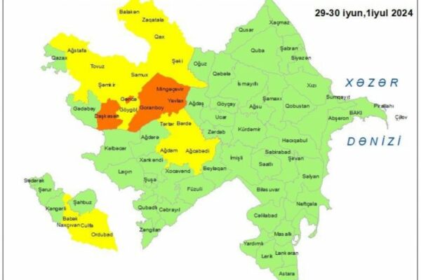 Milli Hidrometeorologiya Xidməti küləkli hava şəraiti ilə bağlı “sarı” və “narıncı” xəbərdarlıq edib