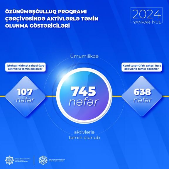 Naxçıvanda 745 nəfər işsiz özünüməşğulluq proqramı çərçivəsində aktivlərlə təmin olunub