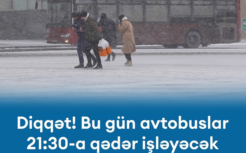 AYNA: Bakıda və Abşeronda avtobuslar saat 21:30-dək fəaliyyət göstərəcək