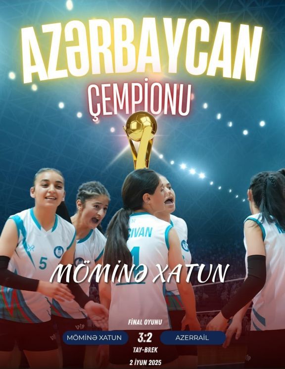 Naxçıvanın “Möminə Xatun” komandası 16 yaşadək qız voleybolçuların Azərbaycan çempionatının qalibi oldu